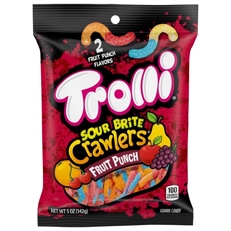 Trolli Sour Brite Crawlers Fruit Punch Gummi Candy 5 Oz