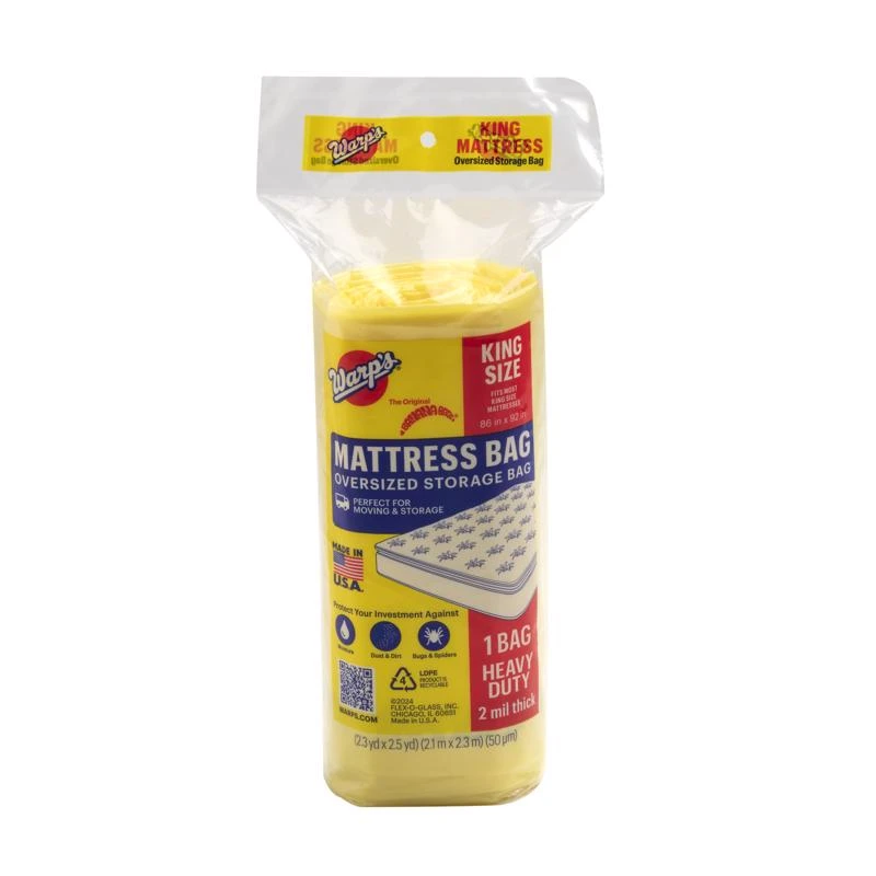 King Size Mattress Storage Bag, Clear Plastic, 86 by 92 Inches