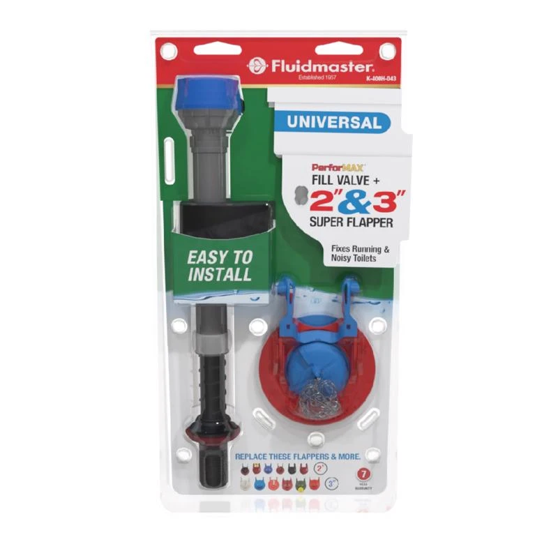Fluidmaster Universal 2 In. And 3 In. Super Toilet Flapper And Performax Fill Valve Kit