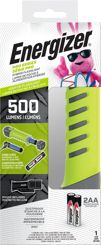Energizer Pro Series 500 Lumens Gray/green Led Flashlight With Aa Battery