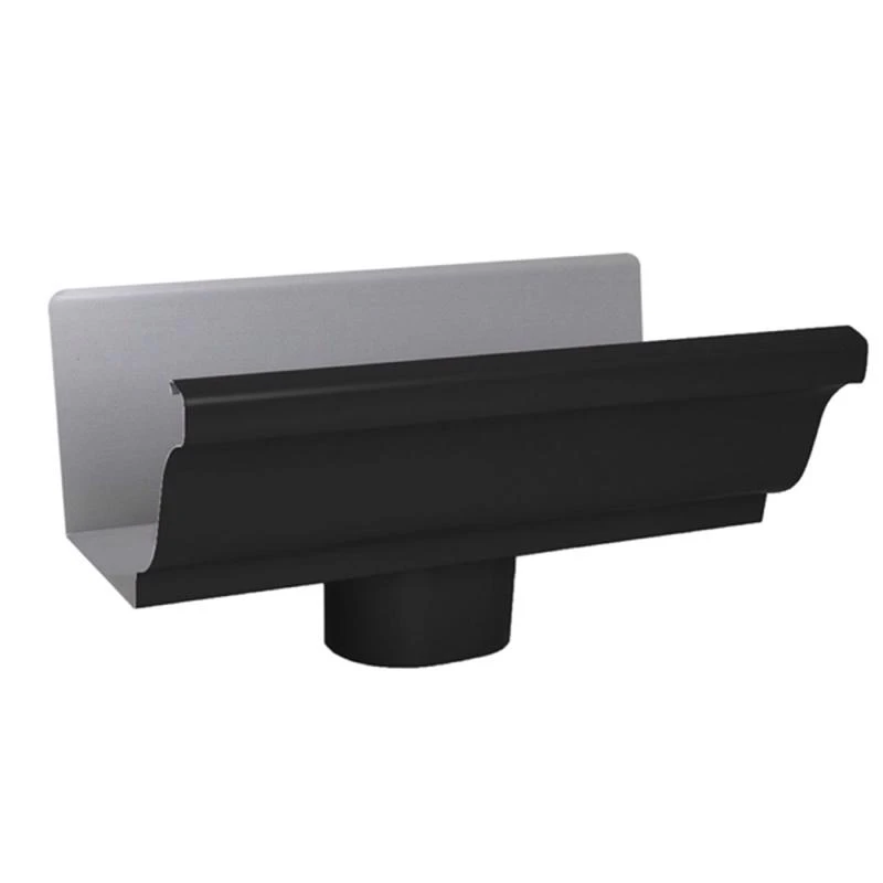 Amerimax 5.75 In H X 5.5 In W X 10 In L Black Aluminum K Style Gutter End With Drop