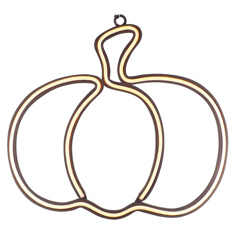 Sienna Orange 10 Inch Led Prelit Pumpkin Wall Decor