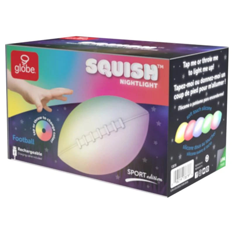 Globe Electric Squish Manual Battery Powered Football Led Night Light, Multicolored