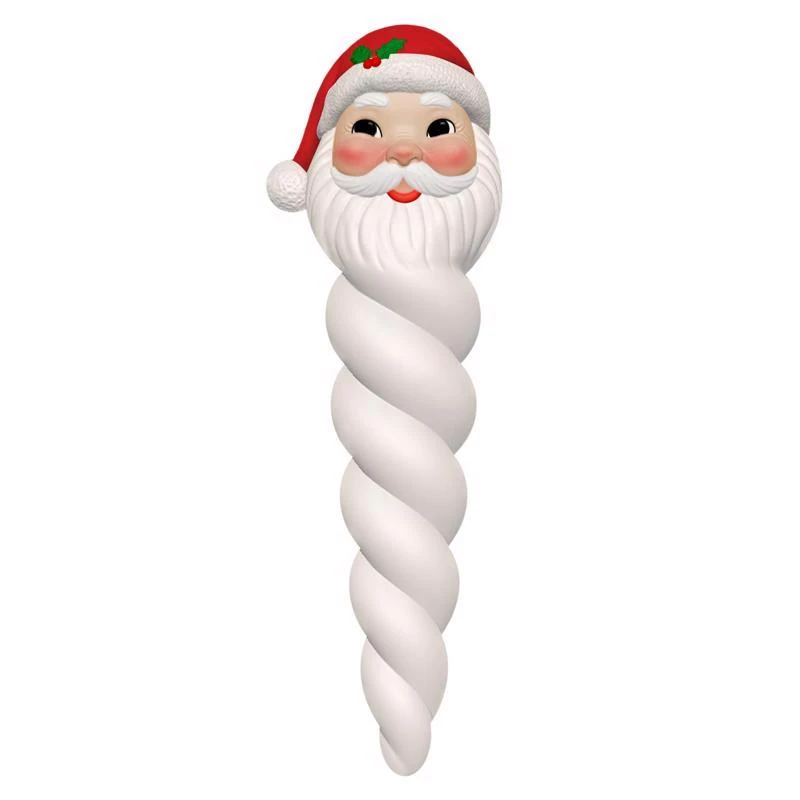 Mr. Christmas 12-Inch LED Santa Icicle Blow Mold Hanging Decor – Battery-Operated Ornament