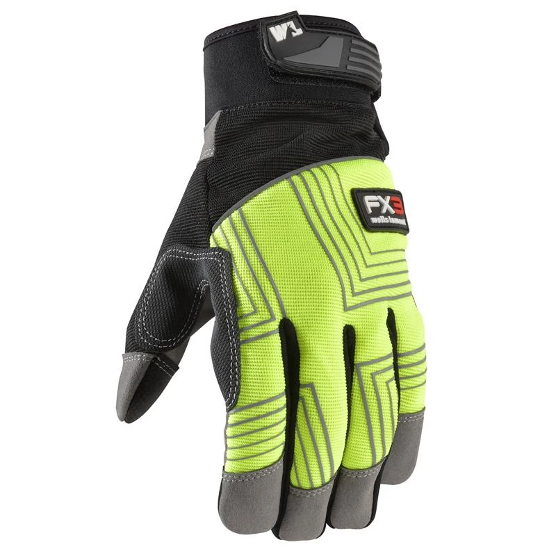 Wells Lamont Fx3 Men's Hi-viz Work Gloves Black/yellow Medium 1 Pair