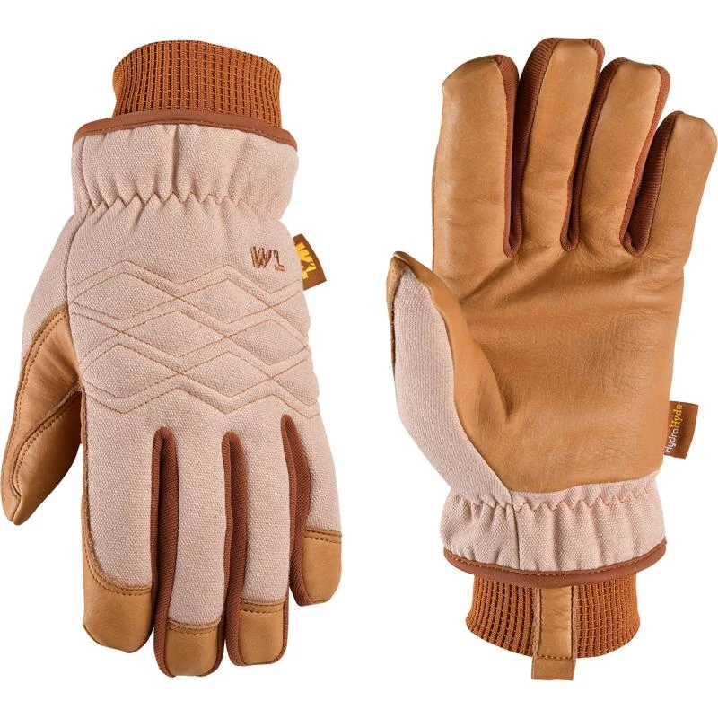 Wells Lamont Hydrahyde Women's Canvas Work Gloves Brown Large 1 Pair
