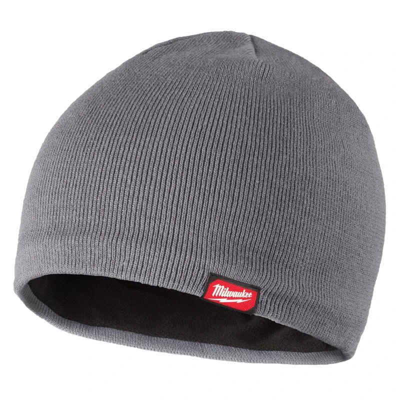 Milwaukee Gray Fleece-lined Acrylic Beanie Sock Cap One Size Fits Most