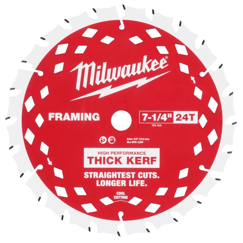 Milwaukee 7-1/4 In. 24-Tooth Thick Kerf Framing Circular Saw Blade (10-Pack)
