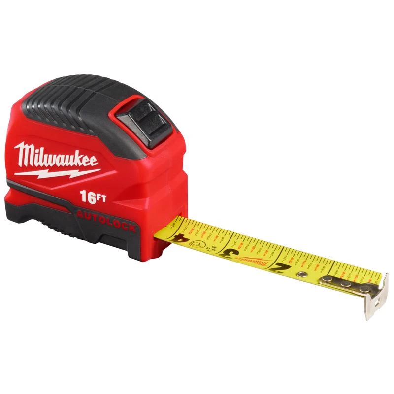 Milwaukee 16 Ft Length X 1.88 In Width Compact Auto Lock Tape Measure