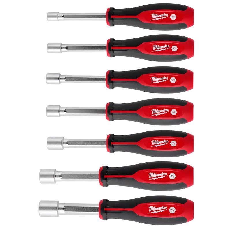 Milwaukee Sae Hollow Shaft Nut Driver Set 7 Piece 7 Inch Length