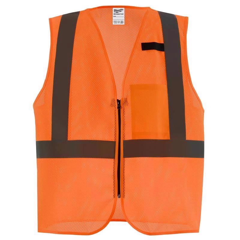 Milwaukee Ansi Type R/class 2 High Visibility Safety Vest Orange 2x/3x