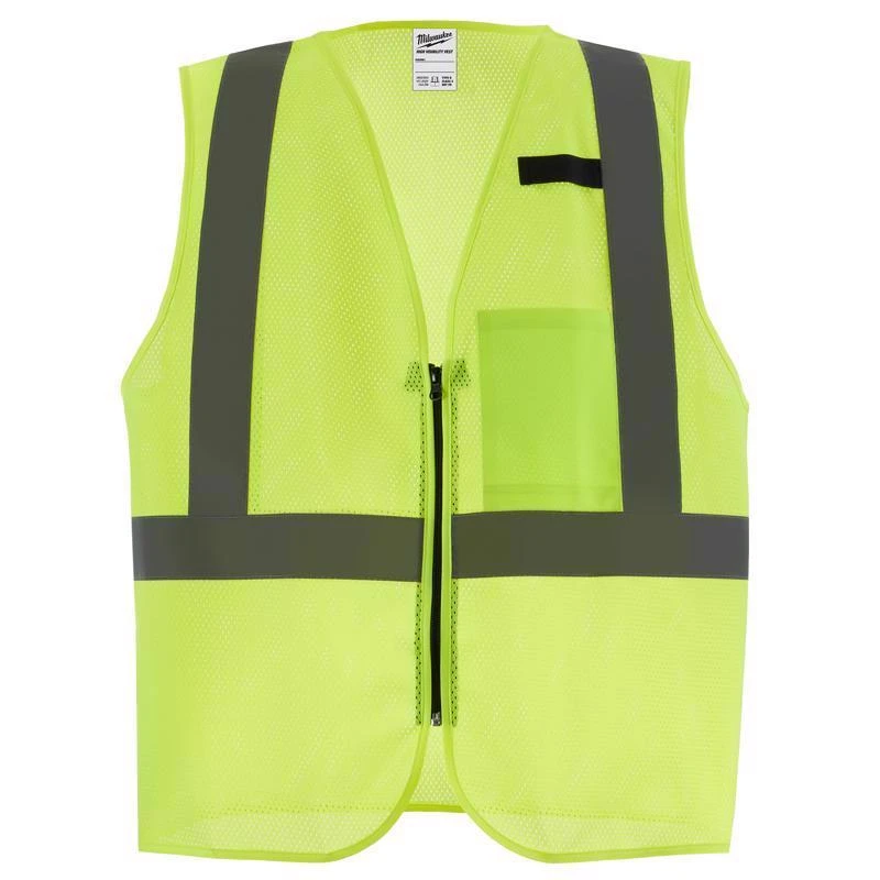 Milwaukee Class 2 High Visibility Yellow Mesh Safety Vest S/m With One Pocket