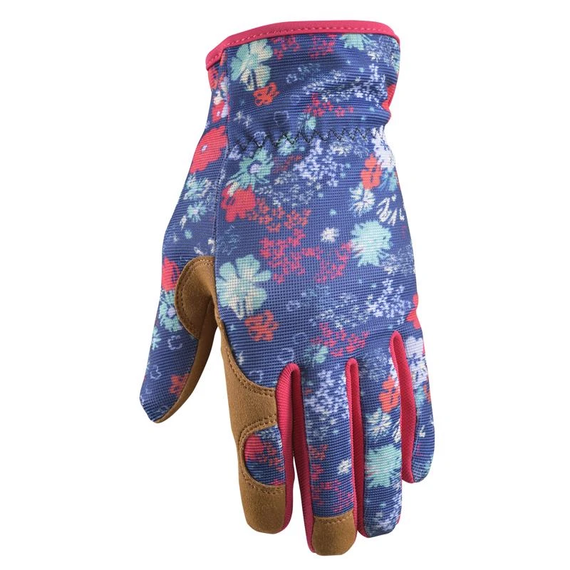 Wells Lamont Women's Botanical Work Gloves Multicolor Medium Synthetic Leather
