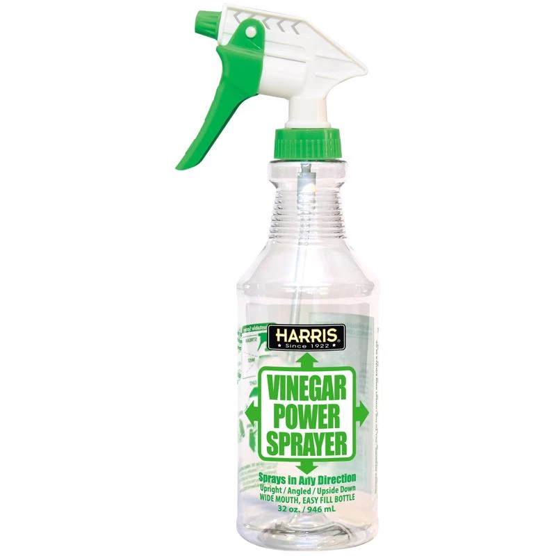 Harris 32 Oz Professional All Angle Sprayer, Clear Bottle, Green Handle
