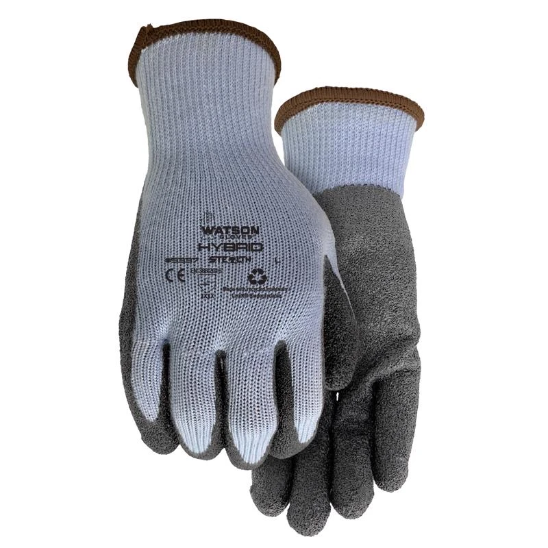 Watson Gloves Large Polyester Stealth Hybrid Gray Dipped Gloves