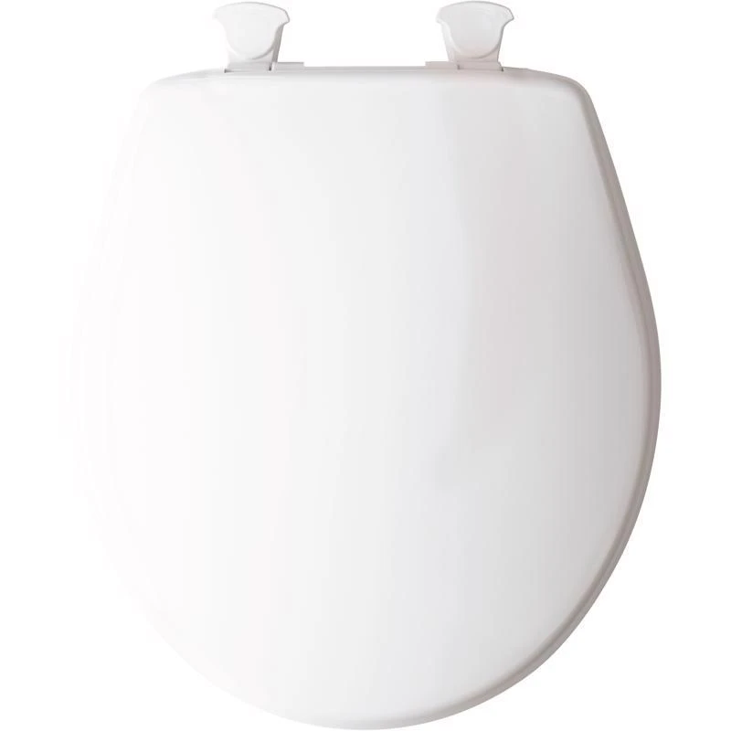 Mayfair By Bemis Round White Plastic Closed Front Toilet Seat With Cover