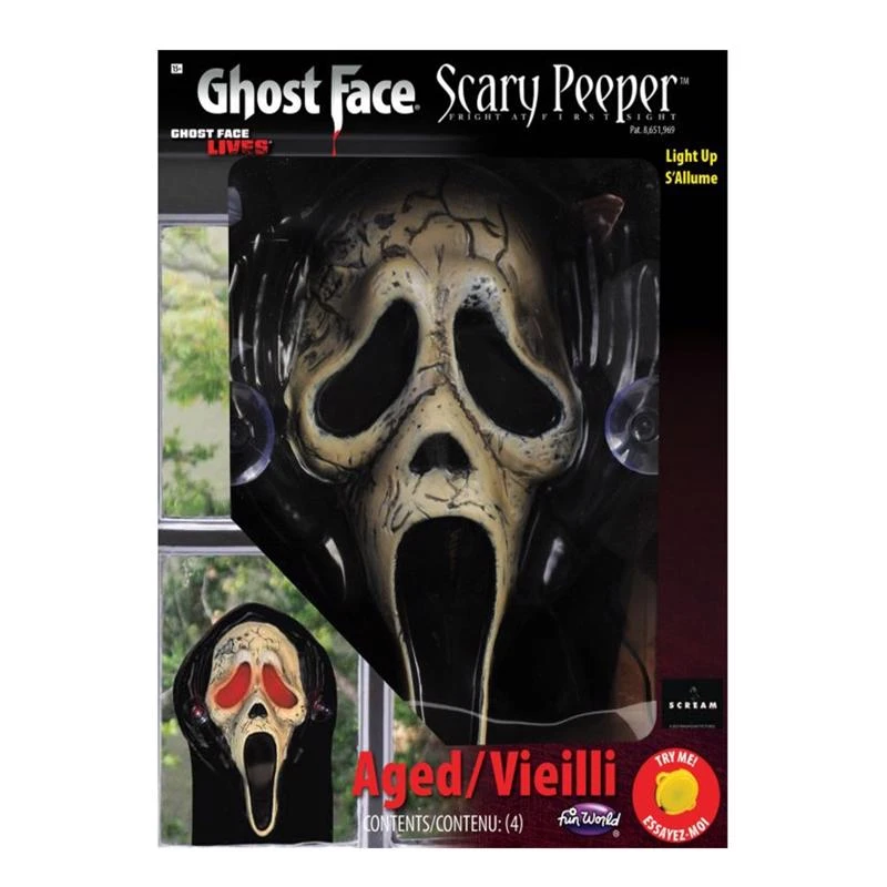 Fun World Scary Peeper 12 Inch Led Ghost Face Halloween Decor