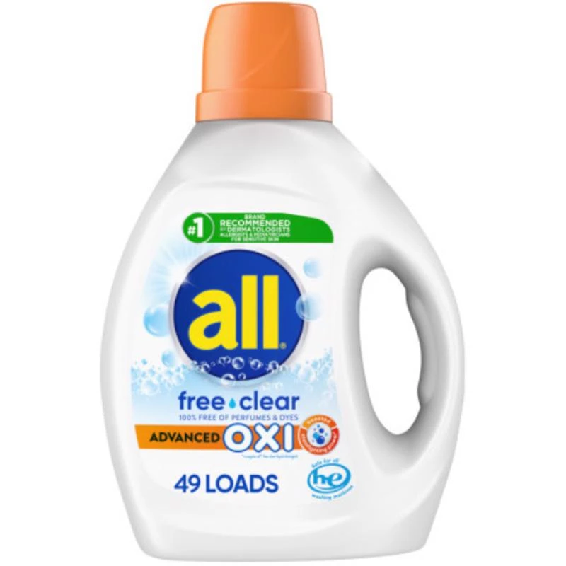 All Free & Clear No Scent Liquid Detergent 88 Oz Bottle