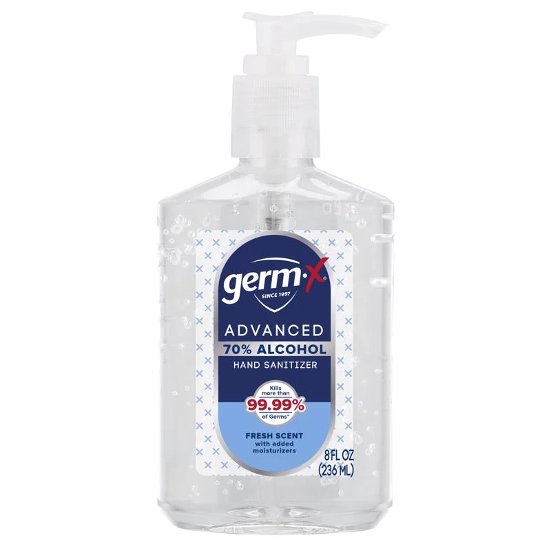 Germ-x Fresh Scent Liquid Advanced Hand Sanitizer 8 Fl. Oz. Pump Bottle