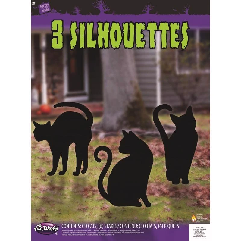 Fun World Black Cat Hanging Decor 17.5 X 12.5 Inches