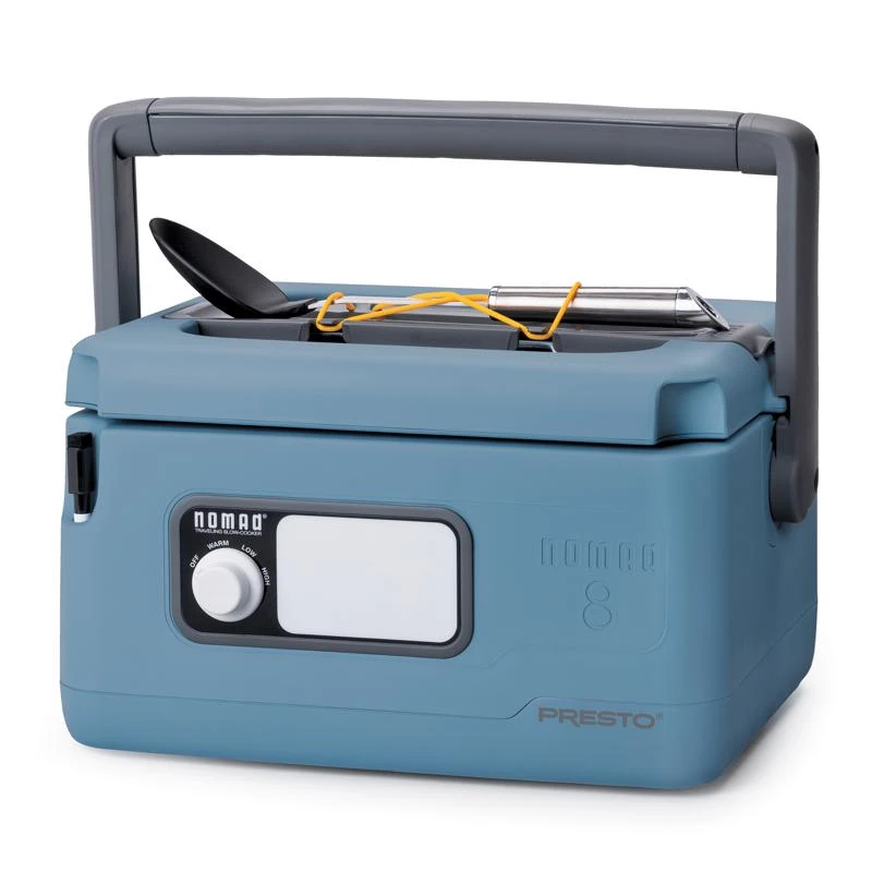 Presto Nomad 8 Quart Blue Porcelain Traveling Slow Cooker With Lid