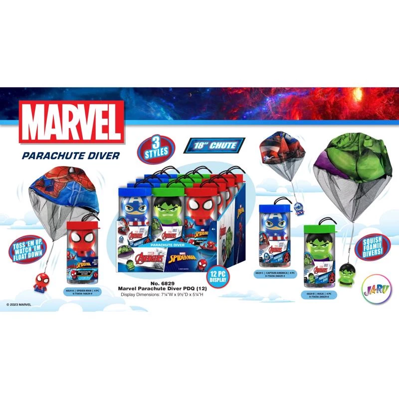 Marvel Avengers Spider Man Parachute Diver Assorted For Ages 4+