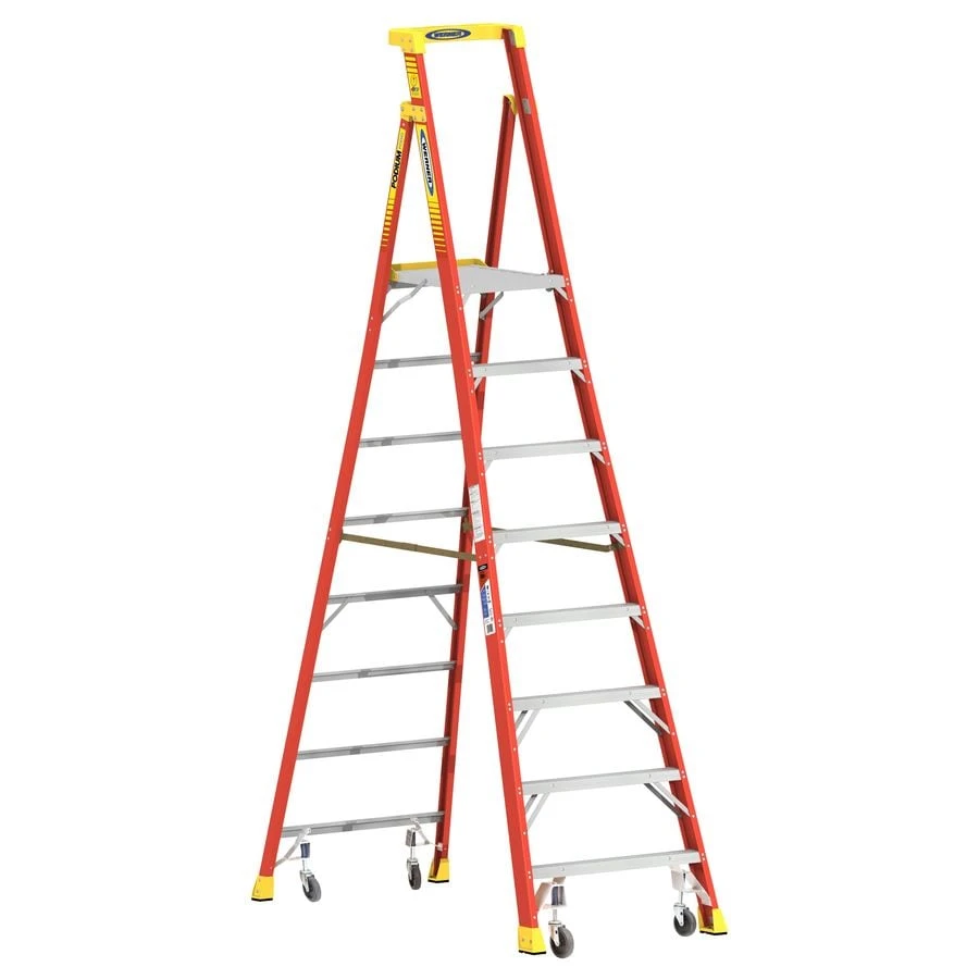 Werner 8 Ft Fiberglass Podium Platform Ladder Type Ia 300 Lb Capacity