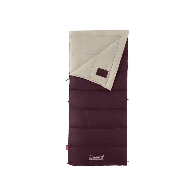 Coleman 50 Deg F 33 X 75 Inch Red Autumn Glen Adult Sleeping Bag