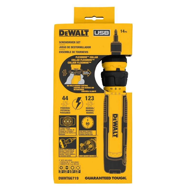 Dewalt 4v Max Cordless Powered Screwdriver With Bit Set Kit, Lithium-ion Battery