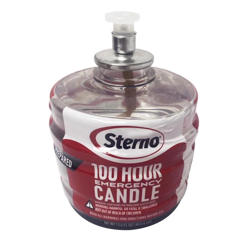 Sterno 100 Hour Emergency Liquid Wax Candle, Fragrance Free, 13.6 Oz