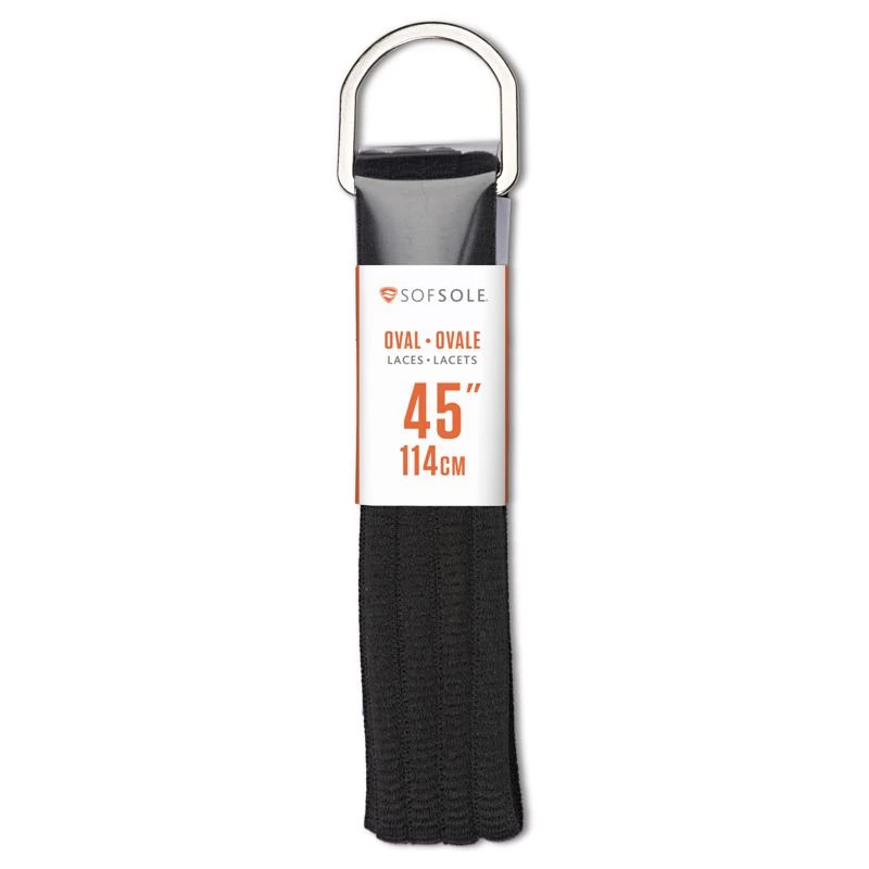 Sof Sole 45 Inch Black Oval Athletic Shoe Laces