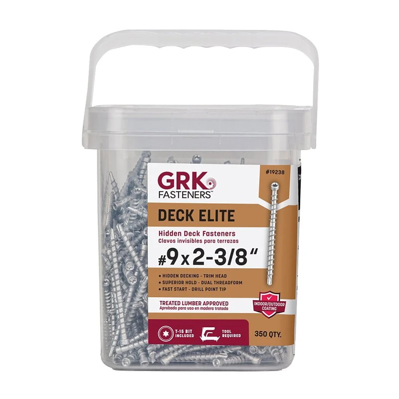 GRK Fasteners Deck Elite No. 9 in. X 2-3/8 in. L Silver Star Trim Head Deck Screws 350 pk