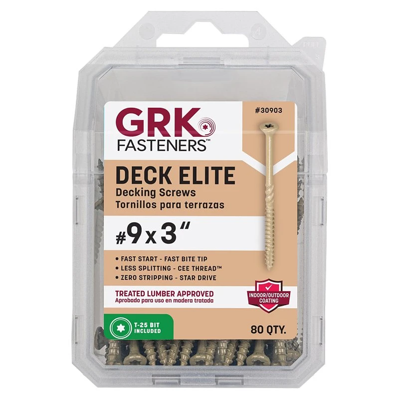 GRK Fasteners Deck Elite No. 9 in. X 3 in. L Gold Star Bugle Head Deck Screws 1 pk