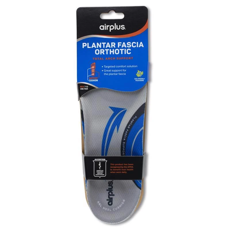 Implus Airplus Men's Plantar Fascia Insoles Size 7 To 12 Gray