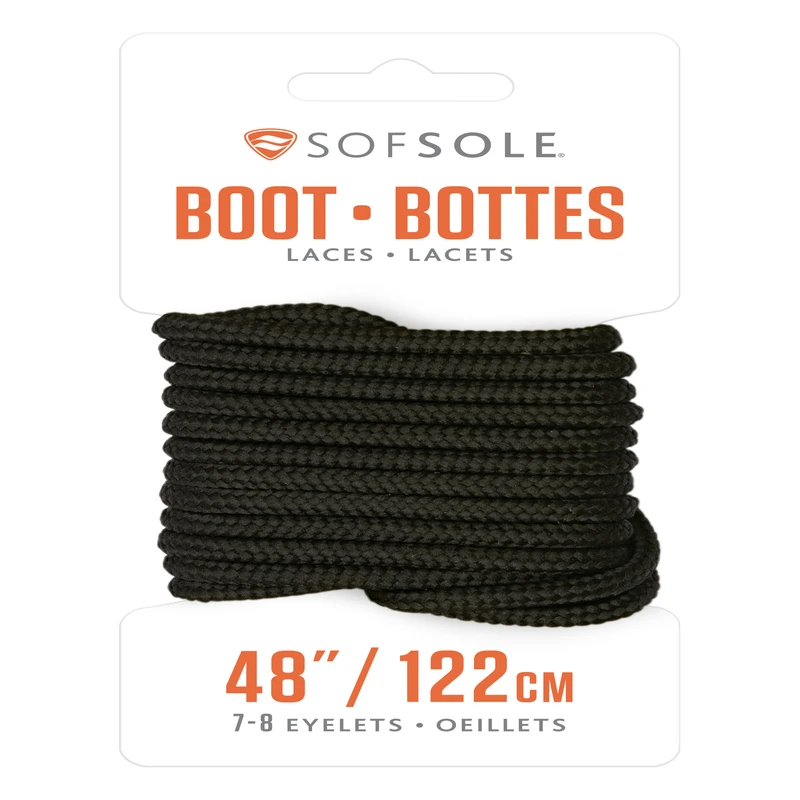 Sof Sole 48 Inch Black Round Boot Laces