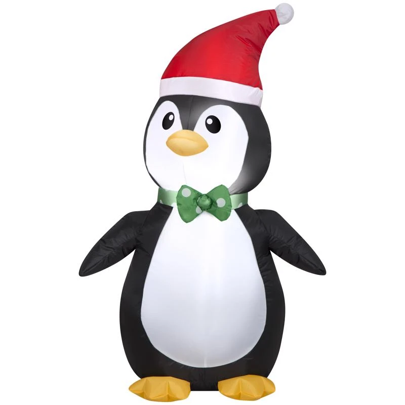 Gemmy 42 Inch Christmas Inflatable Penguin With Santa Hat