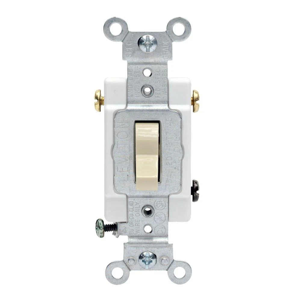 Leviton 20 Amps 3-way Toggle Ac Quiet Switch Ivory