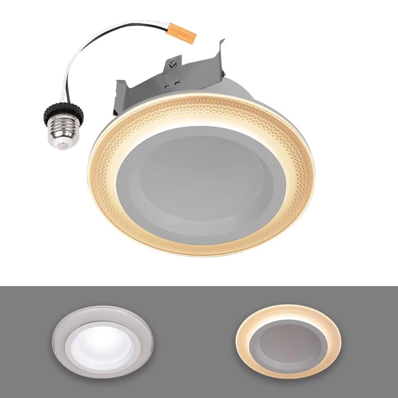 Halo 4 Inch Warm White Led Recessed Downlight With Nightlight Trim 9.5 Watts