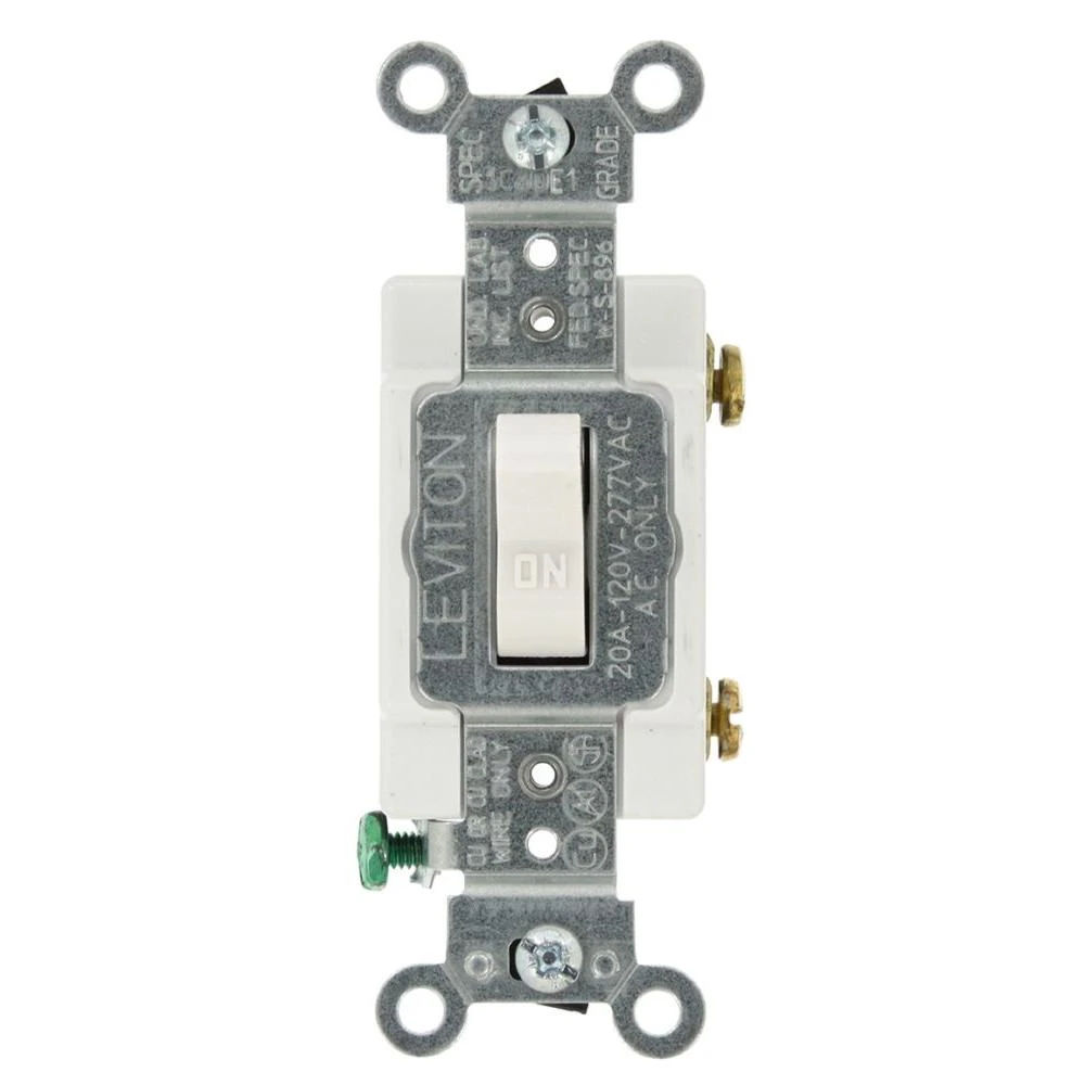 Leviton 20 Amp Single Pole Toggle Ac Quiet Switch White