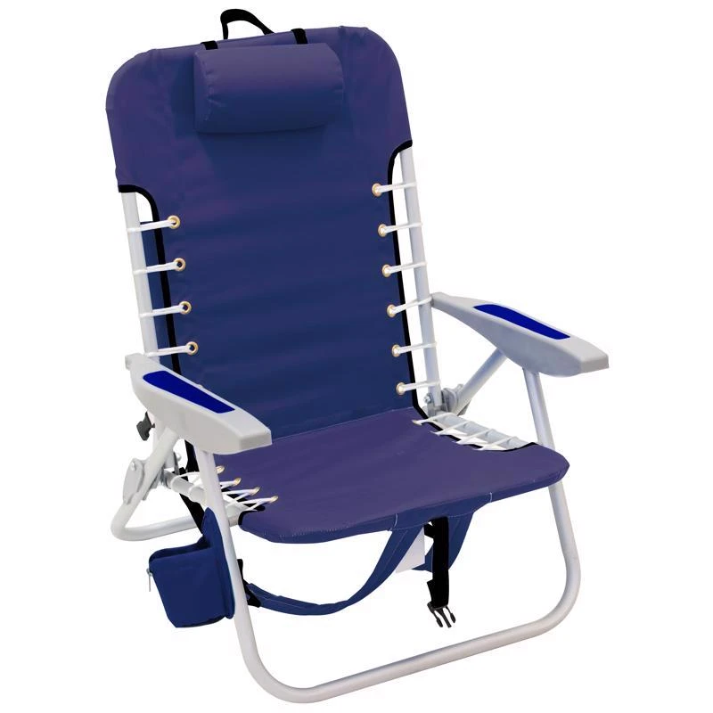 Rio Brands 4-position Aluminum Beach Folding Chair, Gray Frame