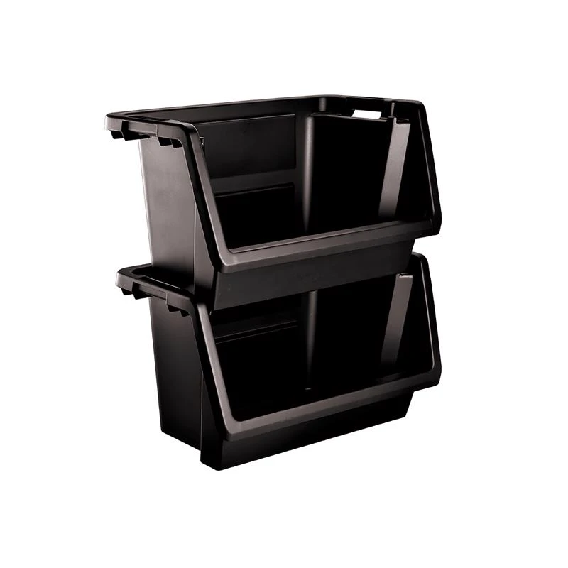 Starplast Black Storage Bin 14.4 In. H X 15.6 In. W X 28 In. D Stackable