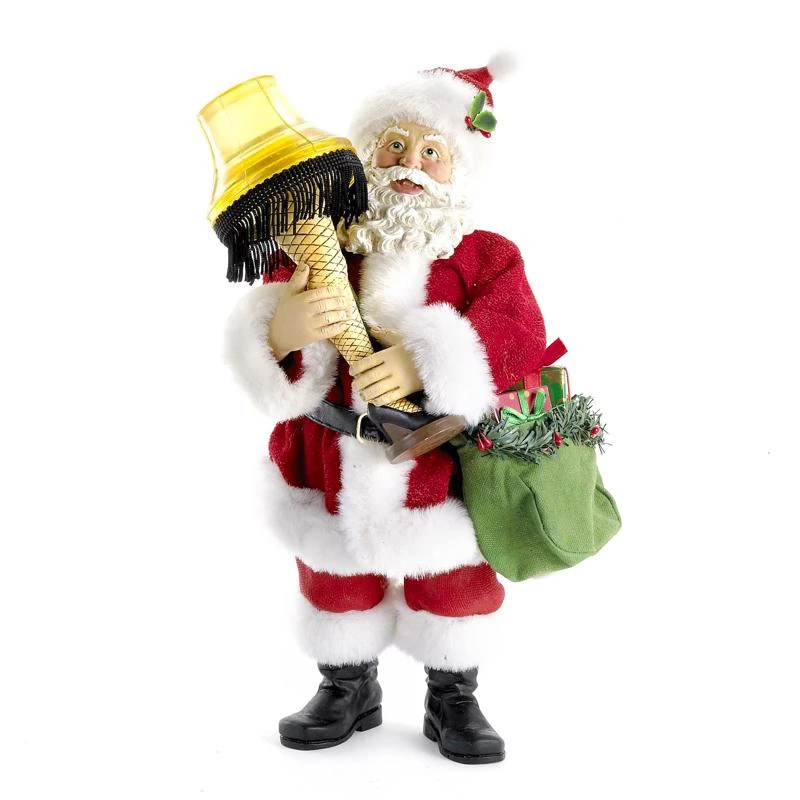 Kurt S. Adler 10 Inch Led Santa With Leg Lamp Table Decor