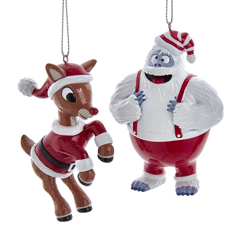 Kurt S. Adler Rudolph And Bumble Christmas Ornaments, 6.8 X 12.5 X 15.85 Inches
