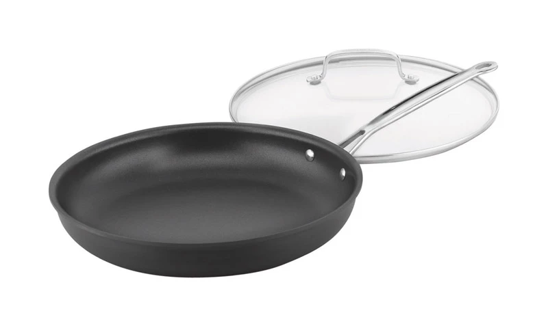 Cuisinart Chef's Classic 12 Inch Nonstick Aluminum Skillet With Lid, Black