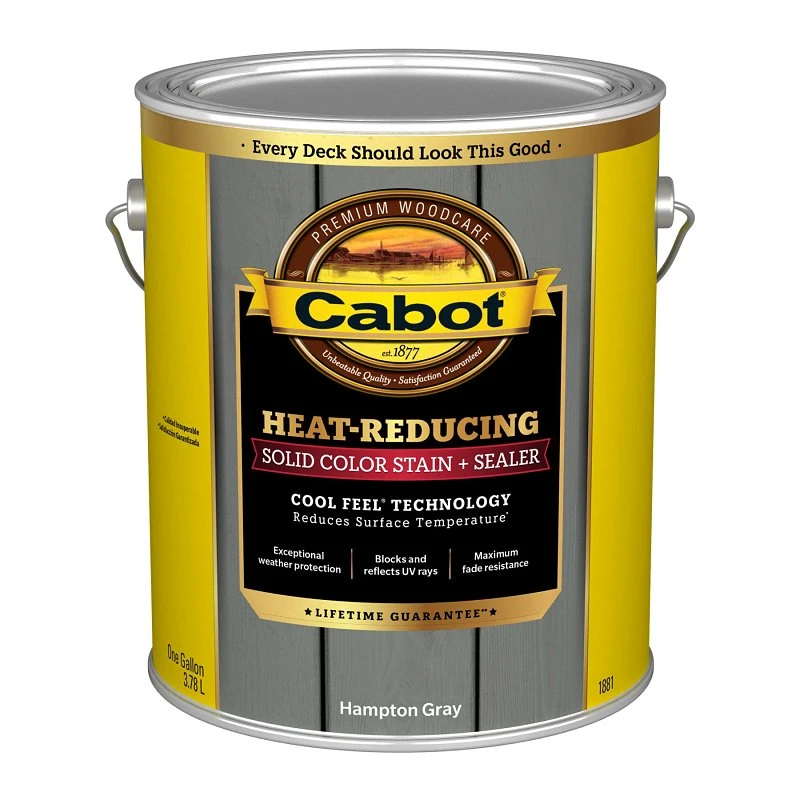 Cabot Heat-reducing Solid Color Stain And Sealer, Hampton Gray, 1 Gallon