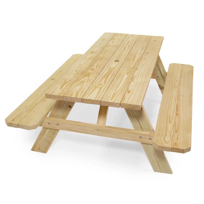 Outdoor Essentials Wood Brown 72 Inch Rectangle Picnic Table