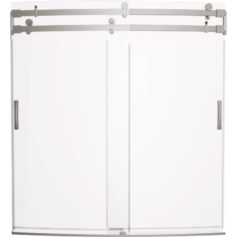 Delta Classic 500 Curve 61.5 In. H X 32 In. W Brushed Stainless Steel Frameless Tub Door