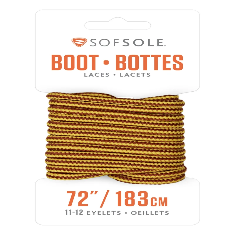 Sof Sole 72 Inch Gold-brown Round Boot Laces
