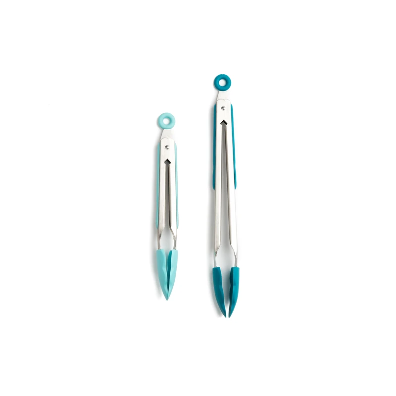Core Kitchen Assorted Silicone And Stainless Steel Locking Tongs Set Of 2
