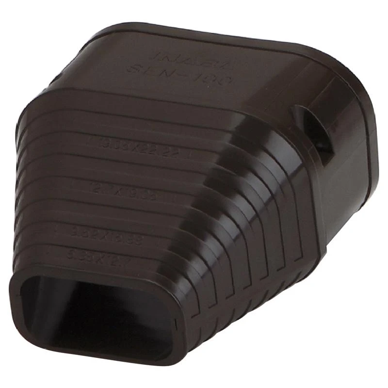 Slimduct 3.75 Inch Brown Lineset Cover End Fitting Plastic